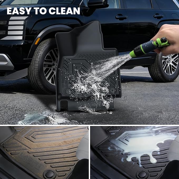 Floor Mats & Backrest Mats & Cargo Mat for Hyundai Palisade 7/8 Seats 2026 (Only Fit Gas, Not Fit Hybrid), All Weather TPE Custom Fit Car Mats Floor Liners, Full Set Mats Accessories, Black