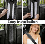 Soft Auto Seat Belt Cover Seatbelt Shoulder Pad Cushions 2 PCS for a More Comfortable Driving Universal Fit for All Cars and Backpack Dark Gray