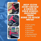 Vacuum Detail Attachment Tool | All-in-One Deepcleaning Crevice Cleaner/ Ice Scraper | The Best Car Accessories & Essentials | Wet & Dry Car Detailing Kit | Truck, Auto, & RV Cleaning Supplies (Red)