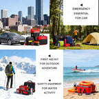 279PCS Small Travel First Aid Kit Supplies for Business, First Aid Emergency Set Backpacking Essentials Items Trauma Survival Kits for Outdoor Adventure, Black