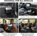 Car Trash Can with Lid, Waterproof Push-Open Garbage Box with 30 Trash Bags, Portable Hanging Door Side Storage Bucket, Large Capacity Organizer for Most Cars Trucks Vans (Silver)