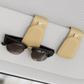 Sunglass Holder for Car Visor, Beige, 2 Packs | Suede Cloth, Magnetic, Organizer for Car Accessories