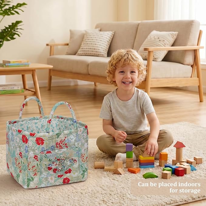 Floral Fabric Storage Basket Car Interior Storage Basket Underwear Sundries Laundry Baskets Supplies Home Organizer Bag (style 10)