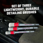 All in the Details Interior Detailing Brush Set - 3-Piece Soft & Durable Car Detailing Brushes for Vents, Consoles, Buttons, Trim & Hard-to-Reach Areas in Cars, Trucks, SUVs & RVs