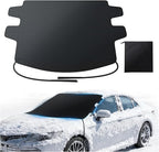 Upgrade Windshield Cover for Ice & Snow [Fast Install & Removal] 600D Oxford Fabric Against Magnetic Fit Snow, Ice, Frost, Winter Accessories - Fit for All Sedans/Cars - (69' x48'')