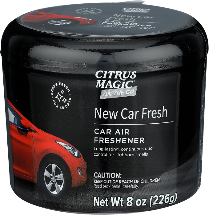 On The Go Odor Absorbing Solid Air Freshener, Luxurious New Car, 8-Ounce, Pack of 3