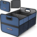 Car Trunk Organizer, Collapsible Two Compartment Organizer, Foldable SUV & Truck Storage for Car Accessories for Women Men, Non Slip Bottom, Sturdy Side Walls, Strong Handles, 45L