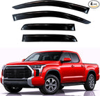 KPY Rain Guards Fit for 2022-2026 Toyota Tundra Double Cab, Out-Channel Window Visors Vent Wind Deflectors 4PC, Truck Accessories for 22-26 Tundra (Extended Cab Only)
