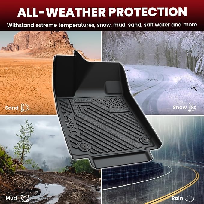 Floor Mats & Cargo Mats Fits for Hyundai Ioniq 6 2025 2024 2023, All Weather TPE Custom Fit Floor Liners for 1st and 2nd Rows Car Mats & Trunk Mats, Black