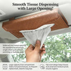 Car Tissue Holder, Car Napkin Holder, PU Leather Auto Visor Tissue Box, Auto Interior Accessories Sun Visor Paper Towel Cover Case Backseat Napkin Organizer for Sedan Truck SUV (Brown)