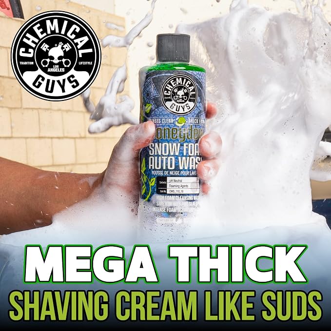 Car Wash Soap for Foam Cannon or Bucket, Honeydew Snow Foam Car Wash Soap for Trucks, Motorcycles, RVs & More, Super Suds, Honeydew Scent - 64 oz (Half Gallon)