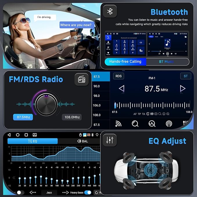 4G 64G Android Car Stereo for VW Passat Golf MK5 MK6 Jetta T5 EOS Polo Touran Seat Sharan Wireless Carplay Android Auto, 7'' Touchscreen Car Radio with GPS/BT 5.0/5G-WIFI/32EQ FM Backup Camera SWC