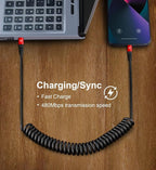 Coiled USB C Cable for Car 3FT & 6FT, USB C to USB C Fast Charging Cable USB Type C Cord Compatible with iPhone 17/16/15/Plus/Pro/Pro Max/MacBook Pro 2020/iPad Pro 2020/Samsung Galaxy S23-Red