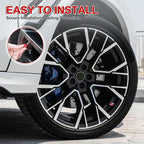 4 Pack Handmade Crystal Rhinestone Car Tire Valve Stem Caps, Universal Fit for Cars, Trucks, Motorbikes - Red