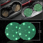 27 PCs Green Bling Car Accessories Set for Women, Steering Wheel Covers Universal Fit 15 Inch, Bling License Plate Frame, Bling Phone Holder, Bling Car Coasters (Green Diamond)