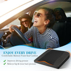 Car Seat Cushion, Comfort Memory Foam Car Cushions for Driving - Sciatica & Lower Back Pain Relief, Driver Seat Pillow for Auto, Office Chair, Wheelchair - Black