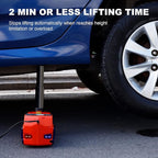 TYAYT Electric Car Jack Kit, 5 Ton Hydraulic Car Jack with Inflator Pump, 12V Portable Car Jack with LED Light for SUV MPV Sedan, Lifting Range 6 to 17.7 Inch (Red)