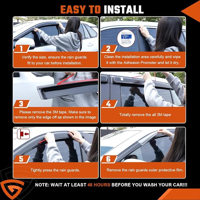 Rain Guards Compatible with Toyota Tacoma 2024-2026, Tape-on Durable Side Windows Wind Deflectors Rain Visor 2024 2025 2026 Tacoma out Channel Window Rain Guard Black 4 PCS