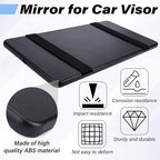 Car Sun Visor Mirror, Cosmetic Makeup Mirrors with Straps, HD Cars Interior Cosmetic Mirror, Car Accessories for Women Universal Sun Visor Mirrors for Trucks, Cars, SUVs (Black)