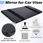2 PCS Car Sun Visor Mirror, Cosmetic Makeup Mirrors with Straps, HD Car Interior Cosmetic Mirror, Car Accessories Universal Sun Visor Mirrors for Trucks, Cars, SUVs (Black)