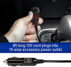 12650 12V Portable Window Defroster for Car, Truck, SUV, Jeep, 2 in 1 Fast Car Heater and Defogger with Plug in Cigarette Lighter, Black