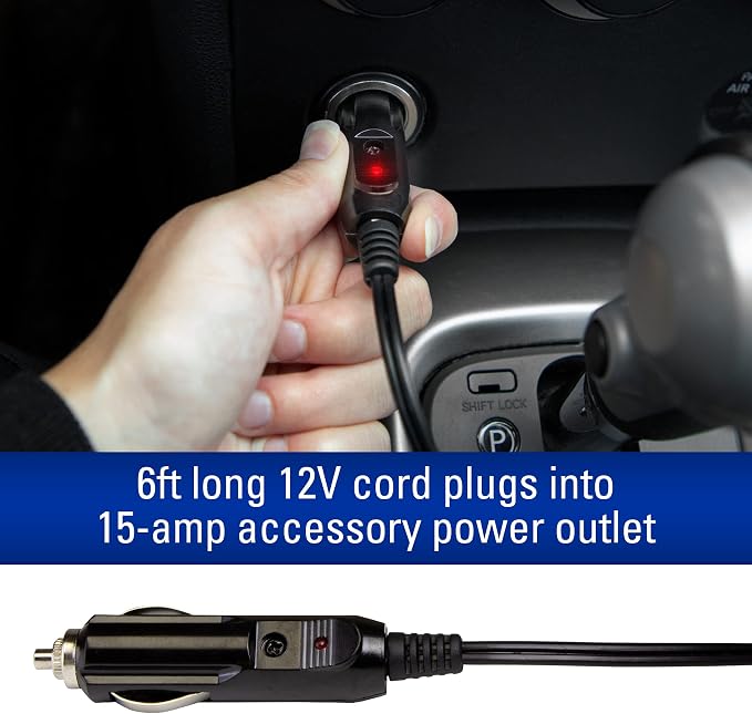 12650 12V Portable Window Defroster for Car, Truck, SUV, Jeep, 2 in 1 Fast Car Heater and Defogger with Plug in Cigarette Lighter, Black