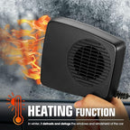 12V 170W Portable Car Heater, 2 in 1 Heating & Cooling, Electric Car Heaters Defroster with Plugs in Cigarette Lighter, fit The car of Fuse ≥ 15A, Fast Heating Defroster, 360° Rotation