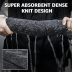 1000GSM Car Drying Towel 18"x24", Edgeless Double Twist Pile, Ultra Absorbent Microfiber Towel, Scratch-Free Lint-Free Streak-Free for Auto Detailing & Car Wash – Check Silver&Grey