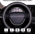 Bling Steering Wheel Cover, Bling Crystal Rhinestone Car Steering Cover Universal 14.2-15.3 inch Glitter Car Wheel Cover Sparkling Accessories （Black）