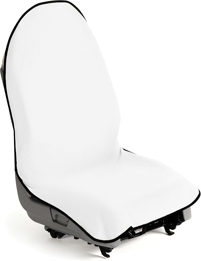 Waterproof Sweating Car Seat Cover for Post Gym Workout, Running, Swimming, Beach and Hiking, Universal Fit Anti-Slip Bucket Seat Protector for Cars, SUVs and Trucks, Machine Washable, White