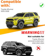 Extra-Thick Window Rain Guard for Toyota 4Runner 2025 2026 Rain Guards Tape-on Side Window Visors Low Profile Vent Visor Window Deflectors Vent Shades Car Accessories