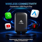 AI Box Lite Air – Wireless Adapter for Factory CarPlay – Stream Personal Media & Online Apps via Phone Hotspot – Fast Plug & Play Performance – Works with Authorized Accounts