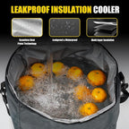 Car Trunk Organizer with Cooler, 100L, Premium Material, Gray | Collapsible Heavy Duty Large Car Organizer, Sturdy Trunk Storage for SUV with Adjustable Straps and Non Slip Bottom