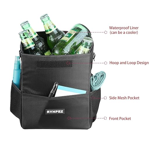 Car Trash Can with Lid - Leakproof Garbage Bin Car Organizer Bag, Foldable Vehicle Trash Bin with Structure Support, Automotive Truck Accessories for Women & Men (2 Gallon/7.5L)