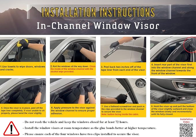 2019-2024 in-Channel Rain Guards for Subaru Forester Side Window Visor Deflectors, SK Premium Sport Limited Touring, Durable Tinted Vent Shades 2020 2021 2022 2023