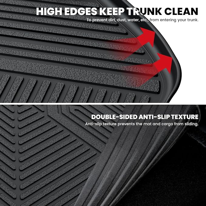 Trunk Mat for Honda Accord Seden 2026 2025 2024 2023 2022 2021 2020 2019 2018 (Gasoline & Hybrid), All Weather TPE Custom Fit Accord Trunk Liner Trunk Tray Cargo Liner Accessories, Black