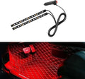 Car LED Strip Light, 24 LED RGB Neon Auto Interior Atmosphere Lights, 12V Cigarette Lighter Under Dash Ambient Night Light, Auto Decorative Lamp Accessory for Car Truck (Red, Cigar Lighter)