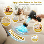 Handheld Car Vacuum Cleaner,25000PA Strong Cyclonic Suction Foldable Mini Vacuum Portable Cordless with Digital Display and One Touch Dust Removal for Car, Home, Office, Kitchen (Gold)
