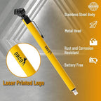 Pencil Tire Pressure Gauge, 2 Pack, 10-75 PSI, Yellow, Stainless Steel Body, Metal Made Nozzle, Rust and Corrosion Resistant, Pencil Air Pressure Gauge for Tires, 3 Measurements for Cars, Bikes