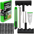 Rhino USA Compact Tire Repair Kit (14-Piece) – Heavy Duty Plug Set with Included Lubricant to Fix Punctures and Seal Flats – Tubeless Tool for Car, Motorcycle, ATV, UTV, RV & Trailer