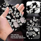 1 Pack Car Seat Headrest Hooks for Purses and Bags Watercolor Daisy Floral Bag Purse Holder for Car with Double Metal Hooks Car Purse Hanger Hanging Accessories