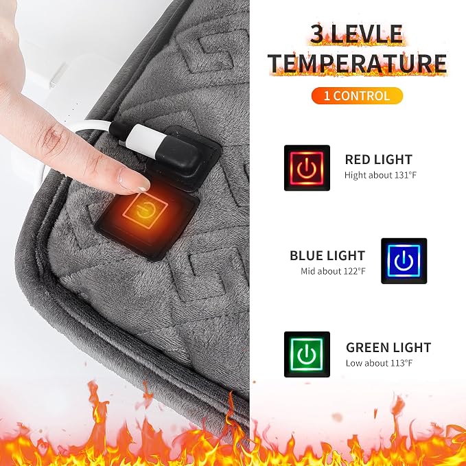 Seat Cushion,Office Chair Cushions Butt Pillow for Long Sitting,Non-Slip Sciatica & Back Coccyx Cushion for Tailbone Pain Relief Heated Chair Pad,Seat Warmer for Home Seat Cushion-Dark Grey