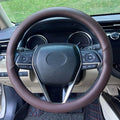 Steering Wheel Cover Universal Standard Size 14.5-15 inch, Breathable Microfiber Leather, Anti-Slip, Non-Folding Packaging, Fits Most Cars SUVs Trucks, Brown