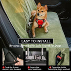 Dog Car Seat Cover for Back Seat, Back Seat Pet Cover for Dogs Waterproof, Scratchproof Dog Backseat Cover, Non-Slip Bench Car Seat Protector, Universal Fit Most Cars, SUVs, Trucks, Green