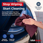 Premium 300GSM Microfiber Cleaning Cloth - 12.5"x12.5" High Performance - 1200 Washes, Ultra Absorbent Microfiber Towels for Cars Undercarriage, Rims & Engine Bay Cleaning - Microfiber Cloth