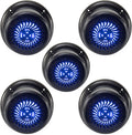 RV Flush Mount Speaker | Exterior 5.25" Black Wavy Blue LED | Waterproof (5 Pack)