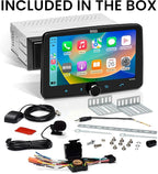 BCPA8 Single DIN Car Stereo Wireless Apple CarPlay, Android Auto, 8 Inch Touchscreen, Bluetooth, AM/FM Radio Receiver
