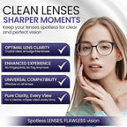 Eyeglass Gel Lens Cleaner Spray Kit - 2 x 8oz and 1 x 2oz Gel Eyeglasses Cleaner Spray Bottle + 2 Microfiber Cloth for Cleaning - Safe for All Lenses (AR Coated Included)