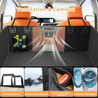 Dog Car Seat Cover for Back Seat Larger,Waterproof Oxford cloth Hard Bottom Car Seat Cover for Dogs,Nonslip Backseat Dog Cover with Upgraded Door Protection Flap,Dog Hammock for Full Size Truck55×30in
