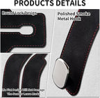 Suede Leather Headrest Hooks for Car, 2 Pack Double Seat Back Organizer Hooks for Purses & Bags, Heavy Duty Metal Car Purse Holder for Handbags, Grocery Bags, Universal Vehicle Storage Accessories